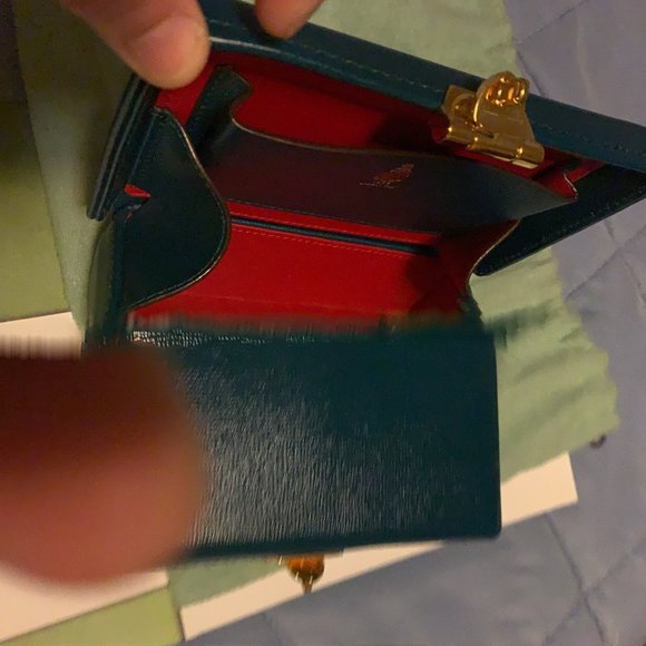 Spectacular, Iconic Mark Cross GRACE Box Bag Clutch, EUC, Blue with Dust Bag - Picture 9 of 15